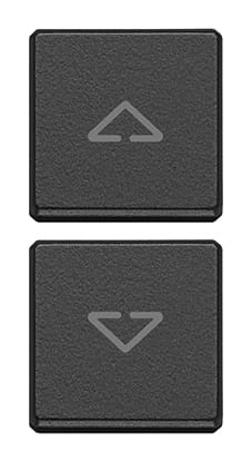 VIMAR - Due Tasti Flat Intercambiabili con Simboli Frecce Grigio Antracite