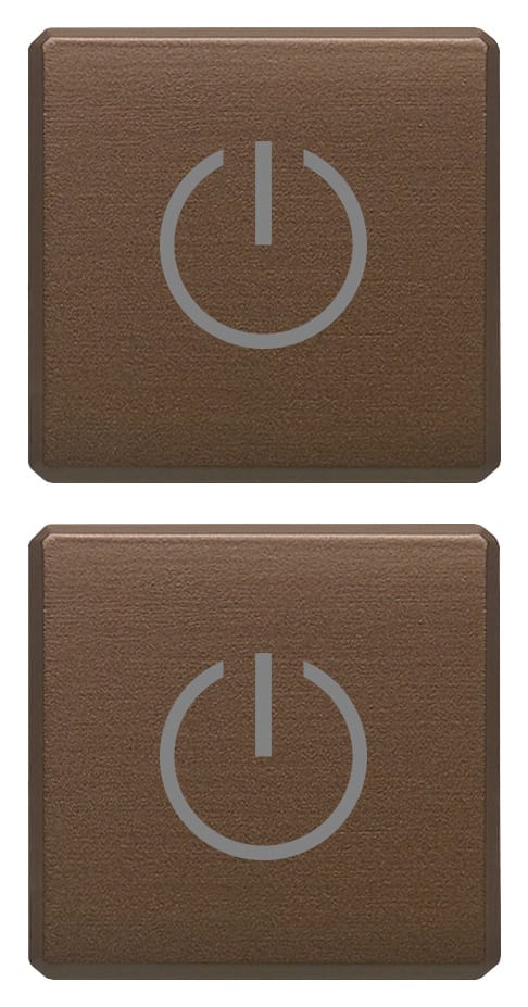 VIMAR - DUE TASTI FLAT SIMBOLI TOGGLE BRONZO