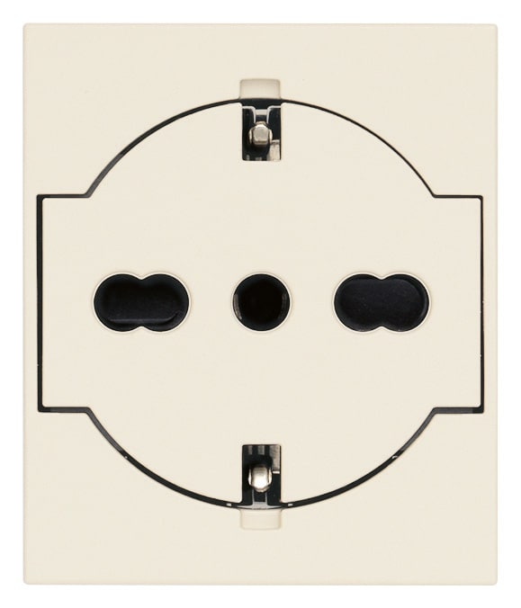 VIMAR - Presa Universale 2P+T P40 Standard Italiano 16A 250V~ A Filo Canapa Sicury 2 Moduli