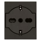 VIMAR - Presa Universale Sicury 2P+T 16A 250V~ Standard Italiano P40 A Filo Nero - 2 Moduli