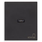 VIMAR - Alimentatore USB C 60W PD Nero per Notebook, Tablet, Smartphone, Fotocamere - Uscita USB Tipo C, Power Delivery, 120-240V, 50/60Hz