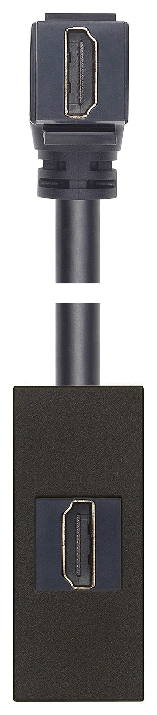 VIMAR - Presa HDMI 2.1B con cavo a 90 gradi nero - Standard Keystone, uscita cavo a 90 gradi.