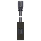 VIMAR - Presa HDMI 2.1B con cavo a 90 gradi nero - Standard Keystone, uscita cavo a 90 gradi.