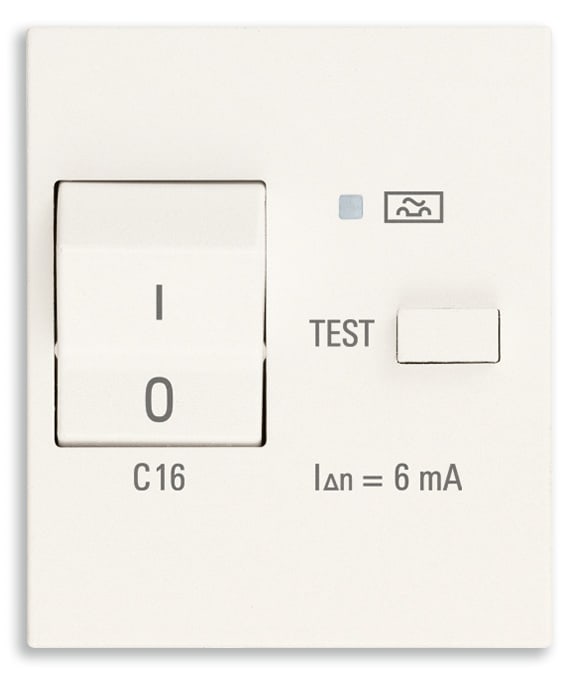 VIMAR - Interruttore Automatico Magnetotermico Differenziale 1P+N C16 6Ma Bianco 120-230V 50-60Hz Potere di interruzione 3000A 2 Moduli