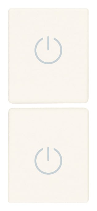 VIMAR - DUE MEZZI TASTI 1M SIMBOLI TOGGLE BIANCO