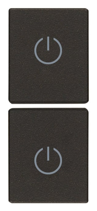 VIMAR - DUE MEZZI TASTI 1M SIMBOLI TOGGLE NERO