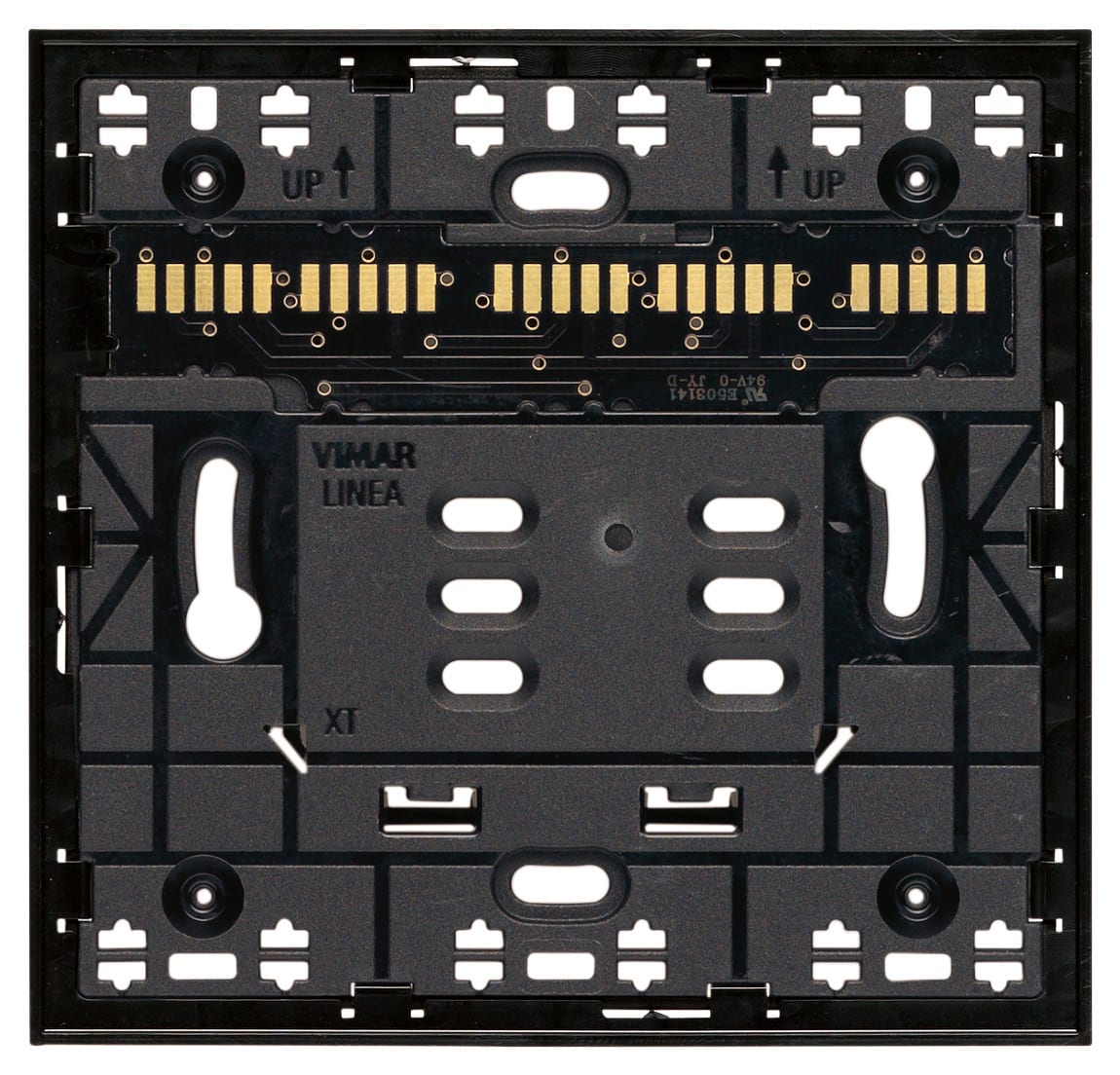 VIMAR - Supporto Elettrificato 2 Moduli Incasso Linea Piattaforma Xt per Scatole Ø 60 Mm Nero