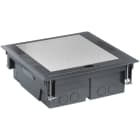 VIMAR - Torretta a scomparsa 20M con coperchio inox per apparecchi Eikon, Arké e Plana. Installazione su pavimento flottante con 4 supporti da 5 moduli.