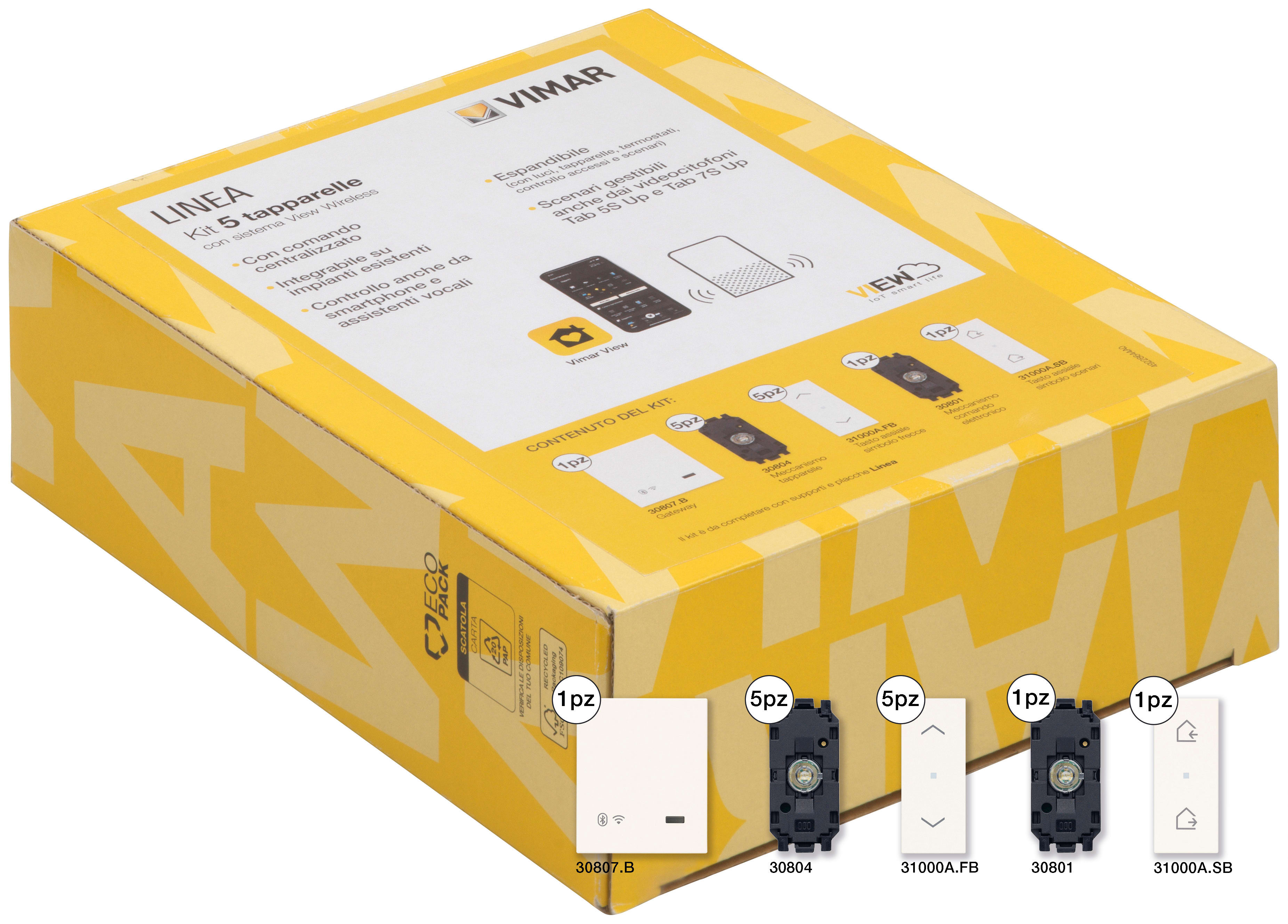 VIMAR - KIT 5 TAPPARELLE CONNESSE IOT LINEA B.CO