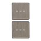VIMAR - DUE TASTI FLAT NEUTRI ILLUM. GUN METAL