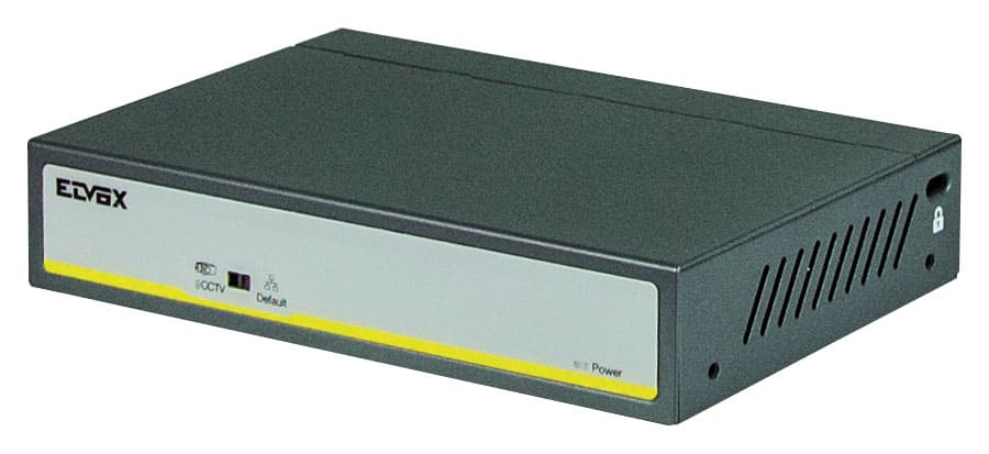 VIMAR - Switch ethernet 5 porte gigabit 4 PoE, 10/100/1000 Mbps, auto-sensing, LED attività, compatibile IEEE 802.3af/at, alimentatore incluso.