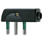 VIMAR - Spina Piatta 2P+T 16A Nero Sicury 250V~ Uscita Cavo 90° Estraibilità Prese Affiancate