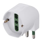 VIMAR - Adattatore Sfalsato Universale 90° Bianco Sicury 250V 1500W Spina 2P+T 16A Standard Italiano Tipo S17 P40 90° Presa Universale Bianco