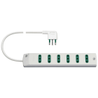 VIMAR - Presa Mobile Multipla 6 Uscite 2P+T 10A 250V Bianco 1,5m 3 Conduttori 0,75mm2 Spina 90° Potenza 2300W
