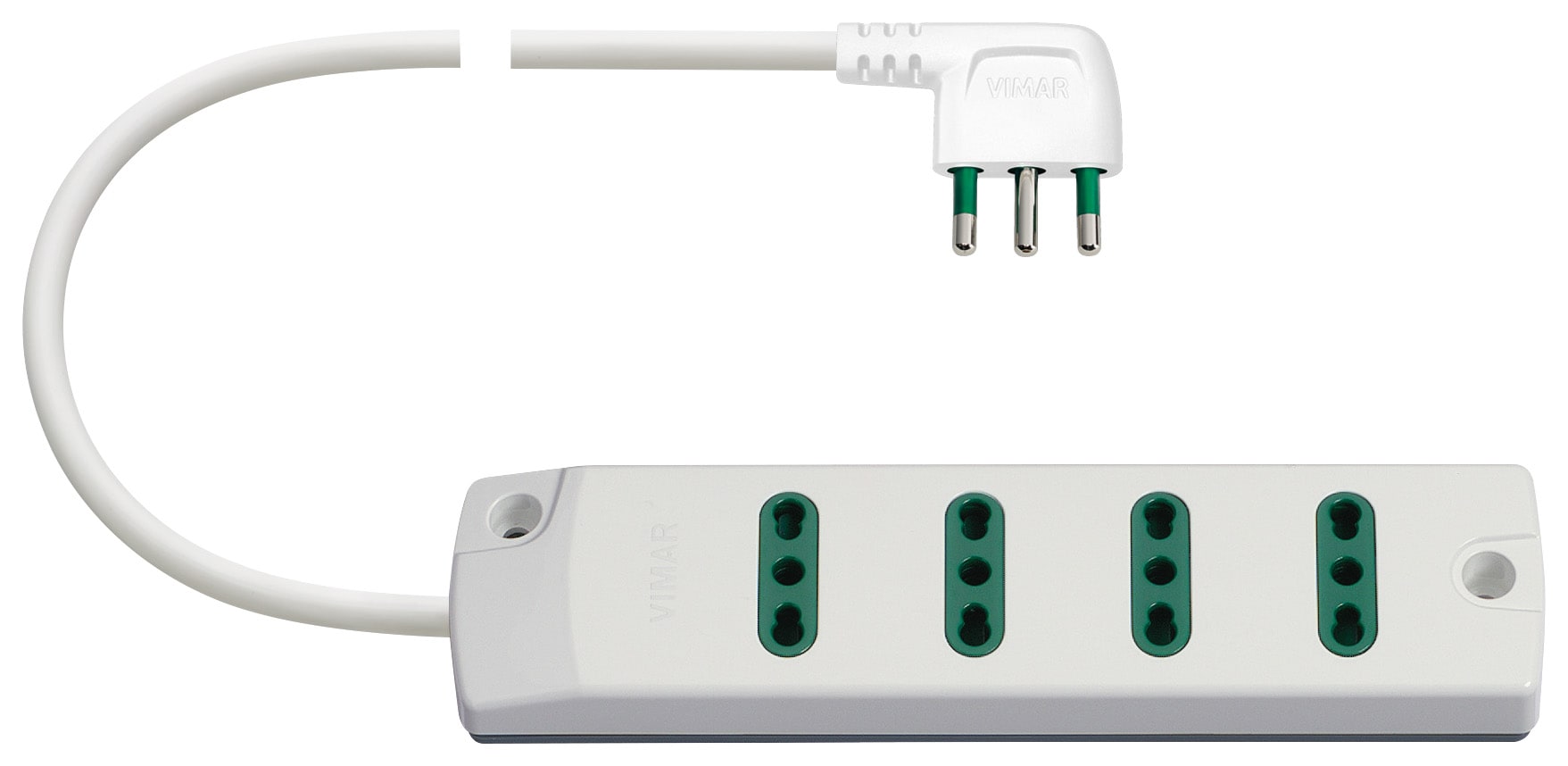 VIMAR - Presa Mobile Multipla 4 Uscite 16A 250V Bianco 3 Conduttori 1,5mm2 3680W