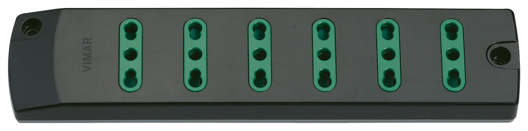 VIMAR - Presa mobile multipla 2P+T 16 A 250 V~ 6 uscite Sicury Standard Italiano, Nero, 3680 W