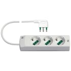VIMAR - Presa multipla 3P30+S17 bianco, 3 uscite SICURY, cavo 1,5 m, spina 2P+T 16 A, potenza 3680 W, uscita cavo 90°, standard italiano.