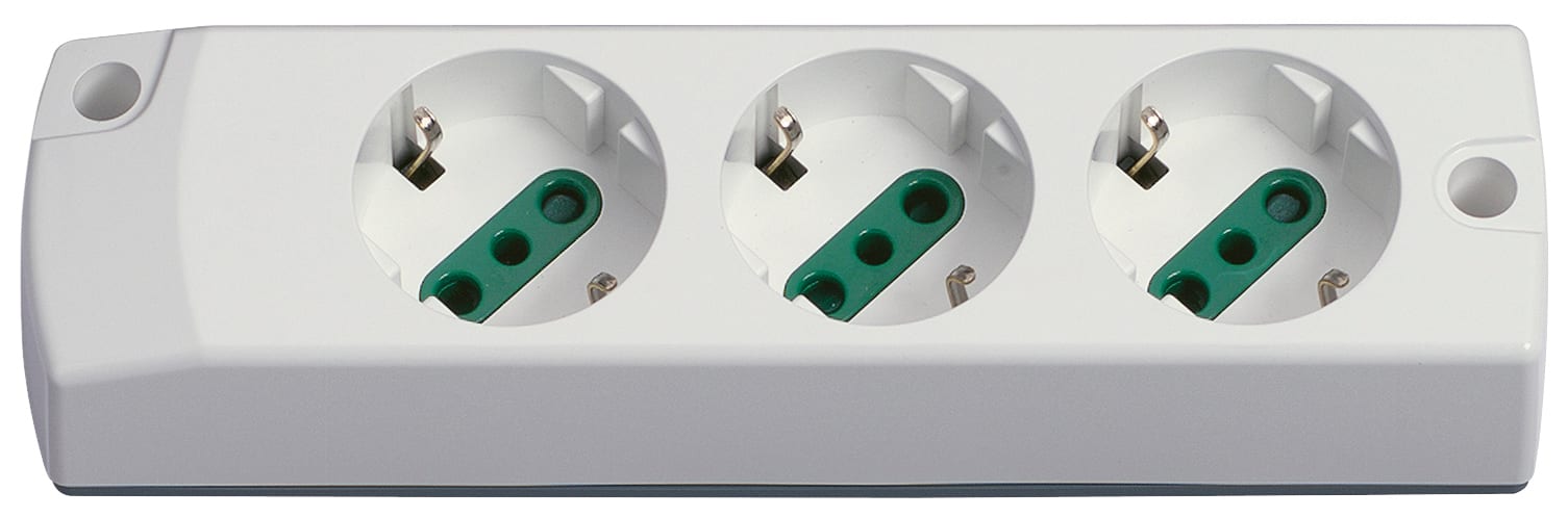 VIMAR - Presa Mobile Multipla 2P+T 16A 250V Bianco - Sicury Standard Italiano P30, 3 Uscite, 3680W