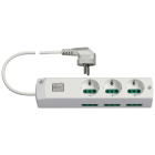 VIMAR - Presa multipla 3P30+6P17/11 con interruttore luminoso, cavo 1,5m, spina combinata, potenza 3680W, bianco.