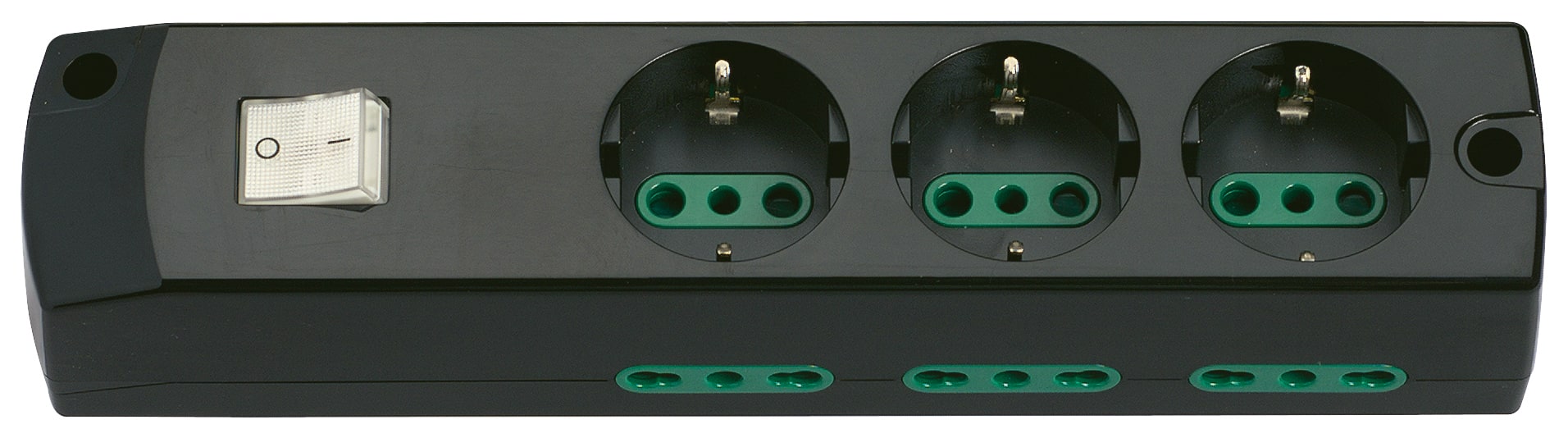 VIMAR - Presa Mobile Multipla 3P30+6P17/11 Nero con Interruttore Luminoso
