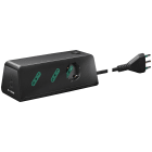 VIMAR - Presa scrivania 1univ+2P17/11+3USB+S17 n, multipla da scrivania 2P+T 16A 250V, 1 uscita universale, 2 uscite P17/11, USB 15,5W, cavo 2m, spina S17.