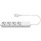 VIMAR - Presa Multipla 4 Uscite Bianco Sicury Standard Italiano 16A 250V 2P+T 3680W 2M 3 Conduttori 1,5mm2 Spina S17