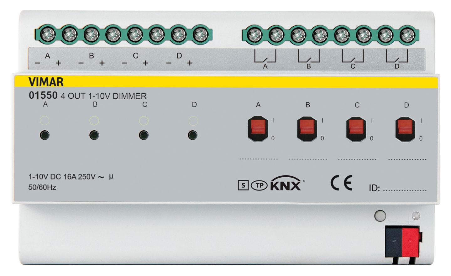 VIMAR - REGOLATORE 0/1-10V 4 OUT 16A KNX