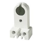 VIMAR - Portalampada per lampade fluorescenti tubolari G13, rigido a colonna, bottone girevole, contatti ottone, fissaggio a vite, morsetti, 80°C, bianco