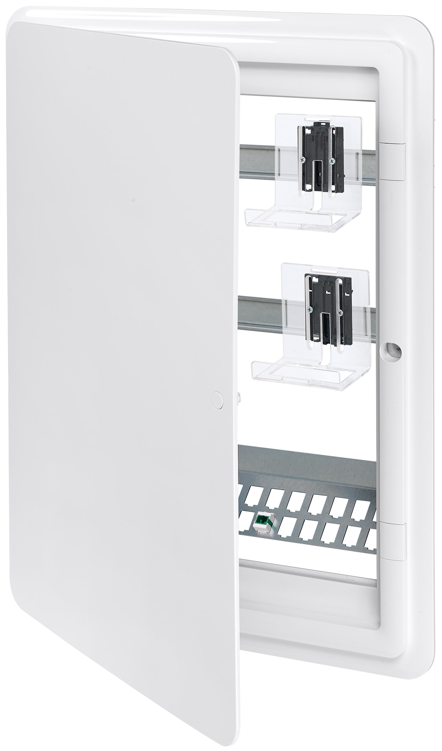 VIMAR - Centralino 54M QDSA senza scatola inc. Quadro distribuzione segnali con telaio, supporto 16 RJ45, presa multipla, interruttore, accessori inclusi.