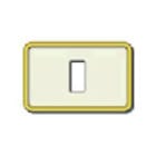 VIMAR - Placca 1 Modulo Resina Avorio-Oro per Scatole Incasso Unificate