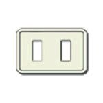 VIMAR - Placca Resina Avorio 2 Moduli Scatole Incasso Unificate 3 Moduli Fissaggio Scatto Supporto 08531