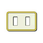 VIMAR - Placca Resina Avorio-Oro 2M Scatto Standard per Scatole Incasso Unificate 3 Moduli Supporto 08531