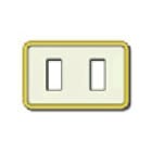 VIMAR - Placca Resina Avorio-Oro 2M Scatto Standard per Scatole Incasso Unificate 3 Moduli Supporto 08531