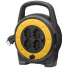 VIMAR - Avvolgicavo 10A 4 Uscite Universali 5M con Interruttore di Protezione e Prese Sicury 16A Standard Italiano P40
