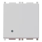 VIMAR - Interruttore 1P 10Ax 2M Silver Illuminabile Tasto Sostituibile 2 Moduli 100 W Lampade Alimentatore Integrato
