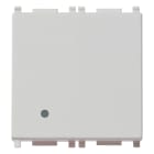 VIMAR - Interruttore 1P 16Ax 2M Silver Illuminabile Tasto Sostituibile 2 Moduli 200 W Per Lampade Con Alimentatore Integrato