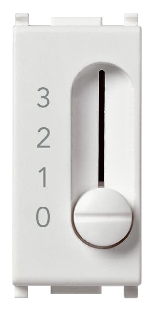 VIMAR - Commutatore a Slitta 1P 6(2)A Bianco - 250 V~ 4 Posizioni per Velocità Ventil-Convettori