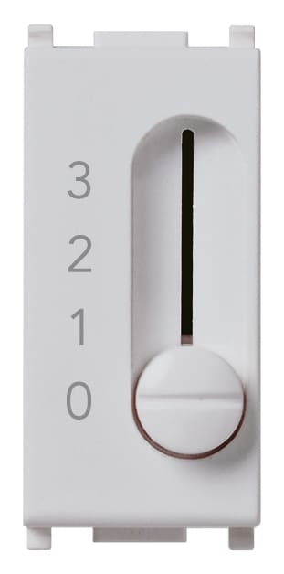 VIMAR - Commutatore a Slitta 1P 6(2)A Argento - 250V~ 4 Posizioni per Velocità Ventil-Convettori