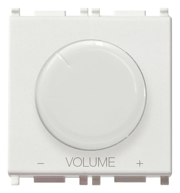 VIMAR - Regolatore di Volume Bianco 8 Ohm 15W Audio per Diffusore Sonoro con Terminali a Saldare o Faston - 2 Moduli