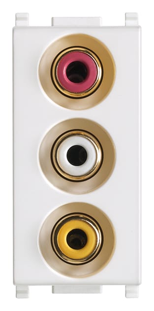 VIMAR - Presa 3 Connettori RCA Morsetti Vite Bianco