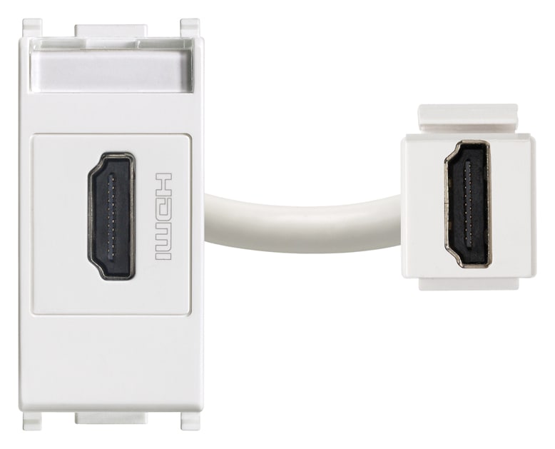 VIMAR - Presa HDMI 2.1B Bianco Standard Keystone - Aggancio Keystone Unico