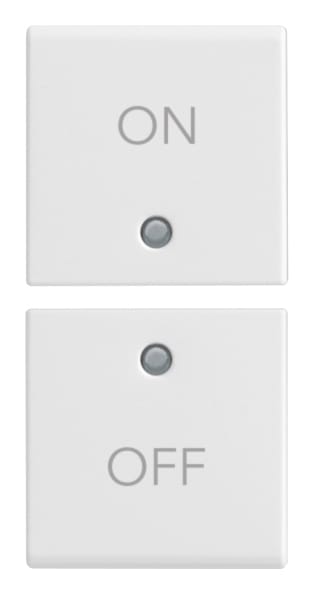 VIMAR - DUE MEZZI TASTI 1M SIMBOLI ON/OFF BIANCO