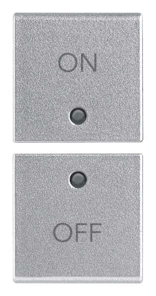 VIMAR - Due mezzi tasti intercambiabili 1 modulo, simboli on e off, silver