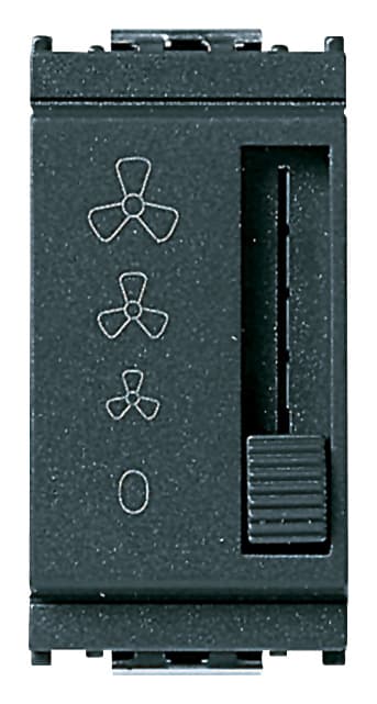 VIMAR - Commutatore a Slitta 1P 6(2)A Grigio - 250V~ 4 Posizioni per Regolazione Velocità Ventil-Convettori