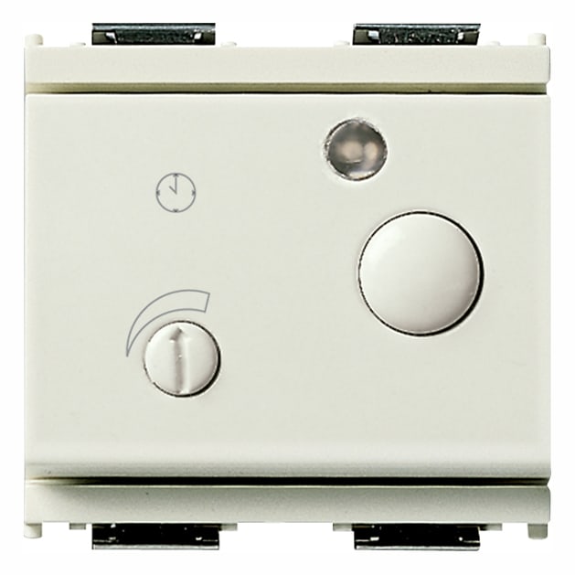 VIMAR - Temporizzatore Elettronico per Luce Scale e Locali di Servizio - Bianco, Uscita a Relè 6A, Individuazione al Buio.