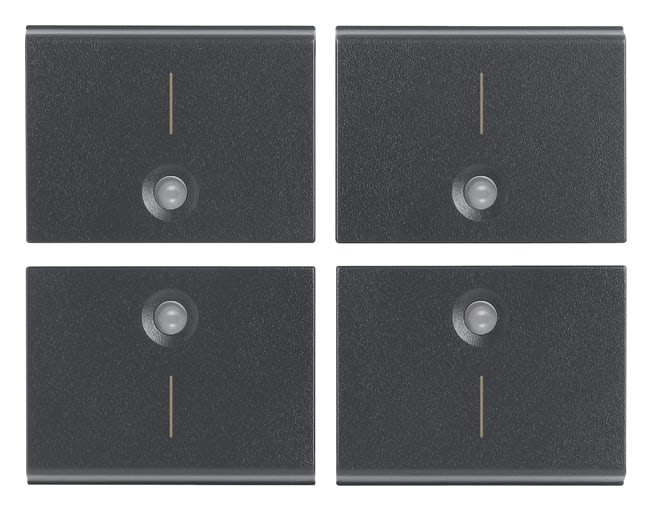 VIMAR - QUATTRO MEZZI TASTI 1M SIMBOLO I GRIGIO