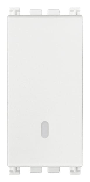 VIMAR - Deviatore 1P 16Ax Bianco Illuminabile Tasto Sostituibile 250 V~ 200 W Lampade Alimentatore Integrato