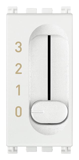 VIMAR - Commutatore a Slitta 1P 6(2)A Bianco 250V~ 4 Posizioni per Velocità Ventil-Convettori