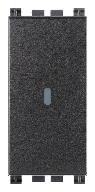 VIMAR - Deviatore 1P 10Ax Assiale Grigio - Deviatore 1P 10 Ax 250 V~ Illuminabile, Tasto Sostituibile, Max 100 W Per Lampade Con Alimentatore Integrato