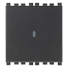 VIMAR - Deviatore 1P 10Ax Assiale Grigio - Illuminabile, Tasto Sostituibile, 2 Moduli. Max 100 W Per Lampade Con Alimentatore Integrato